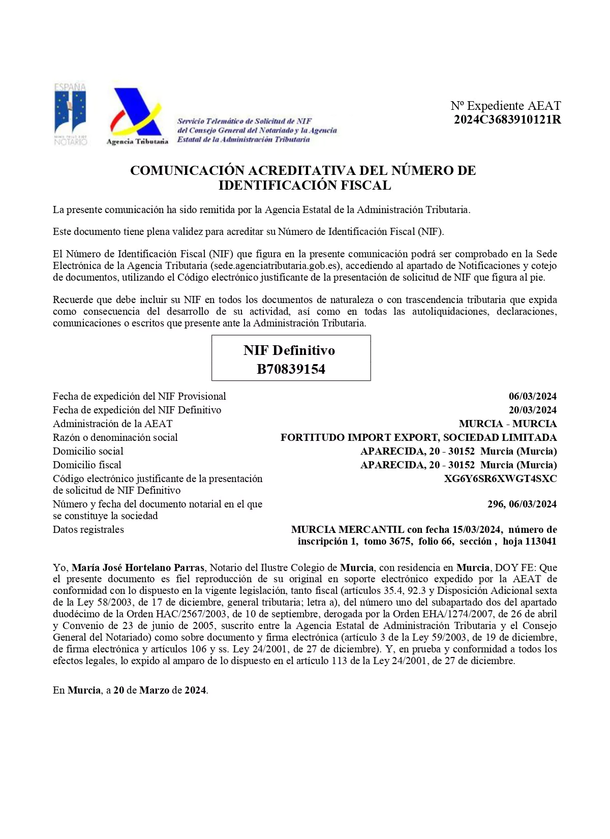 Número de Identificación Fiscal 