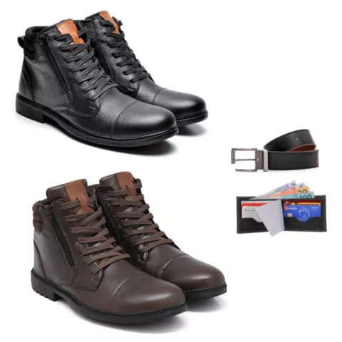 Men s Casual Boot in Legitimate Leather B2Brazil