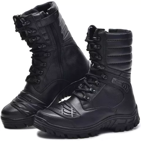 Coturno Americano Tactical Military Boot Attack Cremallera Moto