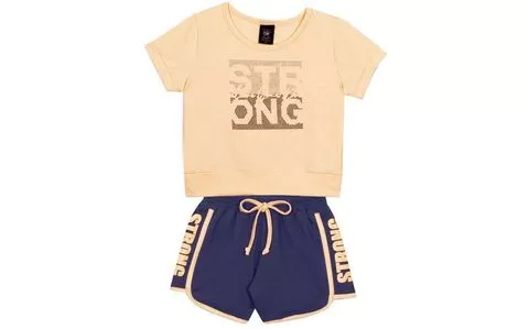 Conjunto Blusa e Short Elian Juvenil Menina Verão Fierce Girl 10