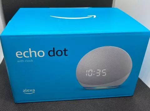 – Echo Dot (4th Gen) Altavoz inteligente con reloj y Alexa