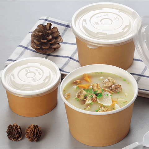 Bowl Compostable Eco-green PE/PLA Disposable Soup Cup Kraft Paper Food  Container With Paper Lids | B2Brazil