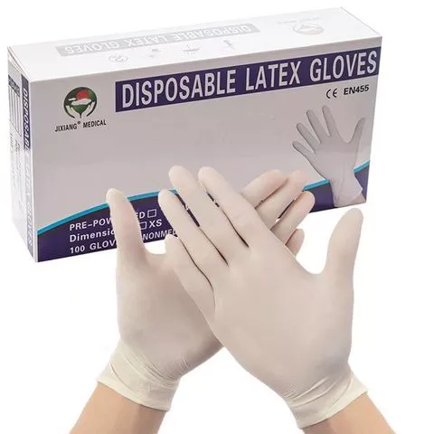 Guantes desechables de látex para examinar los guantes de látex en