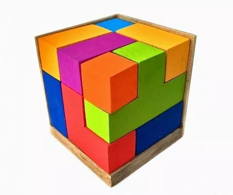 Quebra Cabeça Madeira Puzzle 3d Wood Desafio Cubo Jogo Stars - R