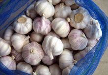 Mesh bag red garlic