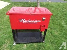 budweiser stainless steel rolling cooler patio cooler with wheels