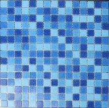 swimming pool glass mosaic tiles LAR029 4mm thickness mix blue colour