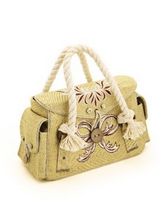 Molded  hand bag  with a solid bottom! Composition-100% linen,decorated with machine embroidery
