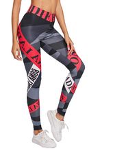 STRETCH YOGA LEGGINGS HIGH WAIST LEGGINGS RUNNING FITNESS PANTS GEOMETRIC PRINTED PENCIL PANTS