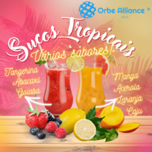 Sucos, Néctar, polpas e refrescos de frutas tropicais