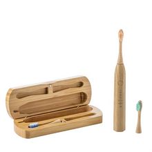 Escova de dentes elétrica de bambu — Disponível nas versões com fio e sem fio, com estojo de embalagem ecológica em bambu natural