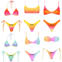 Basado en los requisitos específicos, personaliza tu marca de trajes de baño, logotipo, etiqueta y desarrollo de venta al por mayor de trajes de baño.