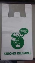 White HDPE T-shirt plastic bag