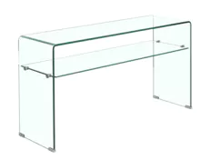 Sala de estar mobiliário dedobra transparente de vidro mesa lateral, com prateleira de vidro da mesa perto Xuan