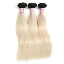 Lolly 9A virginal del pelo del Huamn paquetes Remy pelo lacio 1B/613 rubio oscuro raíces extensiones del pelo humano