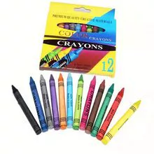 kids children drawing colored wax crayon