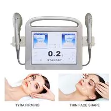 Portátil 2 mangos 7D Hifu Beauty Machine para estiramiento facial adelgazamiento corporal