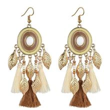 Bohemian, hippie style earrings, tassel exaggerated earrings, retro nostalgic earring jewelry