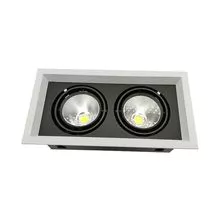 Double Head Square Recessed Grille Ceiling Light30
