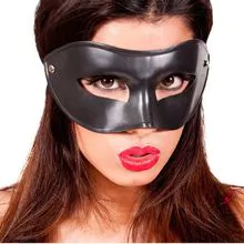 12PK docena mascarada veneciana antifaz negro plástico WS1660D