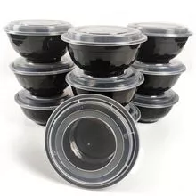 36oz Round Meal Prep Bowls com Tampas, Salada Bento Bowl BPA Free-Stackable-Reusable, Freezer/Micro-ondas &amp; Dishwasher Safe