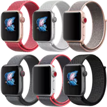 适用apple watch表带iwatch1/2/3/4代苹果手表表带尼龙回环运动手环38mm 42mm男女iphone series智能手表带