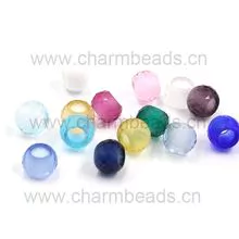 Murano Glass Beads with Faceted Surface fit for European Bracelet DIY