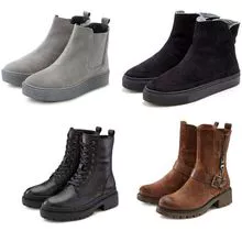 Women's winter shoes available in stock, Category A, offered at competitive prices with a minimum order quantity of 200 pairs.