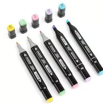 Double-ended colored marker pen - square black rod