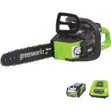 Greenworks 40 Volt Li-Ion Chainsaw — 14in. Bar, 3/8in. Chain Pitch, Model# CS40L210