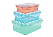 3PCS recipientes de armazenamento de alimentos plásticos