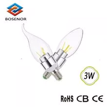 bosenor照明3w E14银LED蜡烛灯