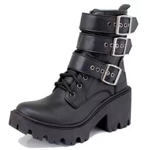 Lille Black Combat Boots