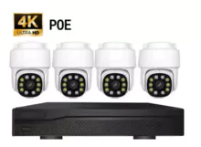 4K 8MP 4 canais POE câmera de segurança de vigilância por vídeo