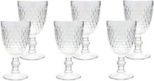 Set of 6 Clear Glass Bowls with a capacity of 320ml with High Relief and Diamond Appearance