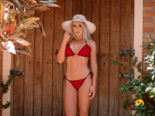 Bikini ripple model with panties raises butt
