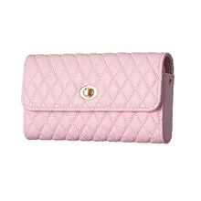 Horizontal small fragrance card wallet mini shoulder mobile phone bag (BFB02 model) Pink