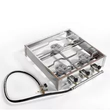 Estufa portátil de acero inoxidable de 3 quemadores