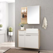 Jazz 80cm Wall-Mounted Bathroom Vanity Set with Mirror and Sink