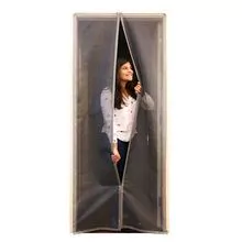 Magnetic Screen Curtain Block Insects-White Frame-Graphite Screen