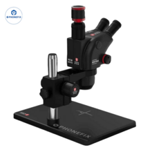 El microscopio estereoscópico trinocular con zoom continuo YCS 6575X 6.5X-75X está equipado con una cámara YCS X80 4K 