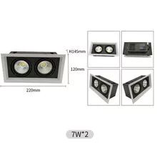 Double Head Square Recessed Grille Ceiling Light14