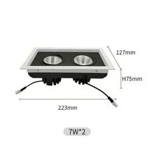 Double Head Square Recessed Grille Ceiling Lights
