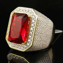 Moda de anillos masculinos con incrustaciones de diamantes europeos y americanos
