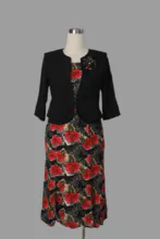Large size latest lady elegant official office dress Turkish lady coat dress two-piece,