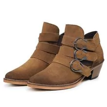 Western Boot Leather Short Barrel Sole Leather Abigail