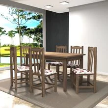 MESA ITÁLIA RÚSTICA 1600 ENVELHECIDA E CADEIRA RUBI RUST/A16