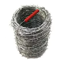 Hot dipped galvanized barbed wire 350kfg 500m