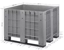 Caja plástica plataforma Industrial y agrícola - BIP1210/M9L