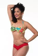 del bikini tropical con abultamiento